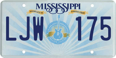 MS license plate LJW175