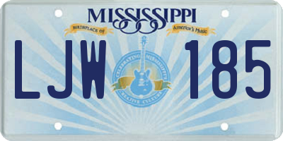 MS license plate LJW185