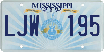 MS license plate LJW195