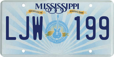 MS license plate LJW199