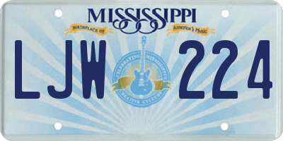 MS license plate LJW224