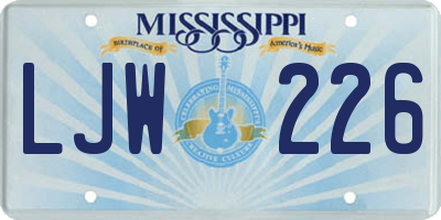 MS license plate LJW226