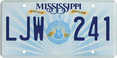 MS license plate LJW241