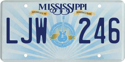MS license plate LJW246