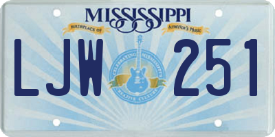 MS license plate LJW251