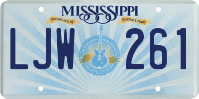 MS license plate LJW261