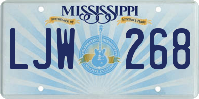MS license plate LJW268