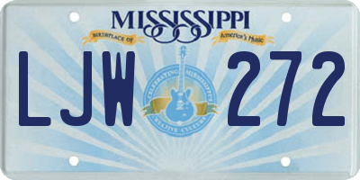 MS license plate LJW272