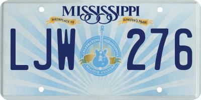 MS license plate LJW276