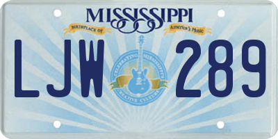 MS license plate LJW289