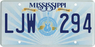 MS license plate LJW294