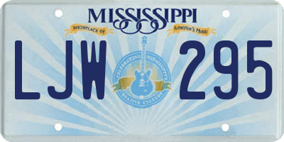 MS license plate LJW295
