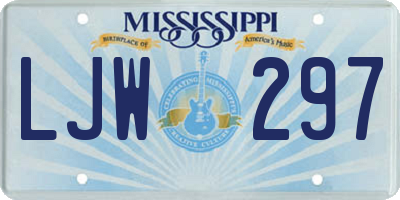 MS license plate LJW297
