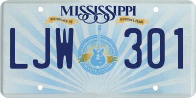 MS license plate LJW301