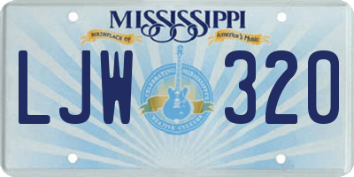 MS license plate LJW320