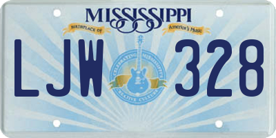 MS license plate LJW328