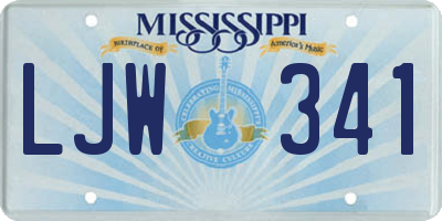 MS license plate LJW341