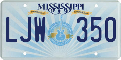 MS license plate LJW350