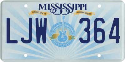 MS license plate LJW364