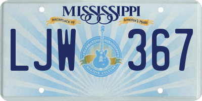 MS license plate LJW367