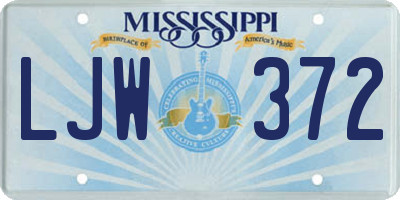 MS license plate LJW372
