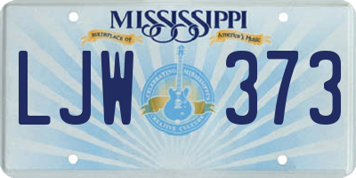 MS license plate LJW373
