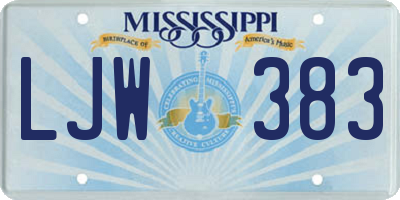 MS license plate LJW383