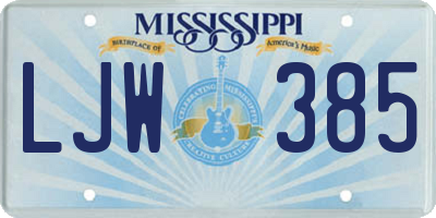 MS license plate LJW385