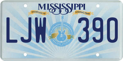 MS license plate LJW390