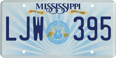 MS license plate LJW395