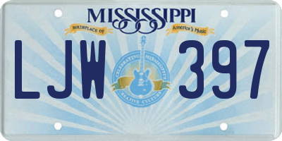 MS license plate LJW397