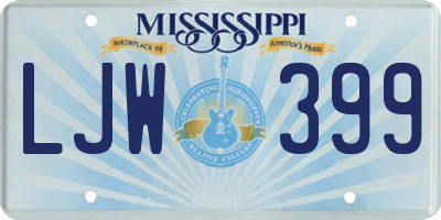 MS license plate LJW399