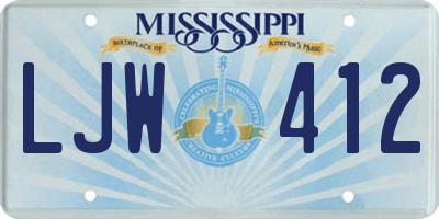 MS license plate LJW412