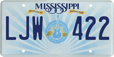 MS license plate LJW422