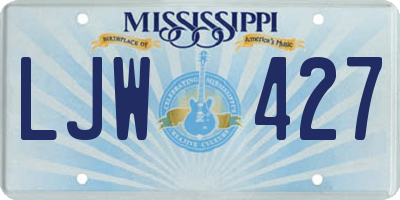 MS license plate LJW427