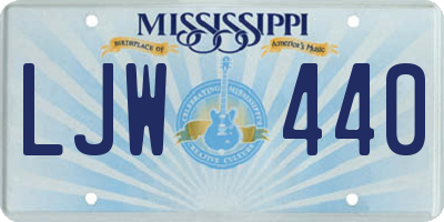MS license plate LJW440