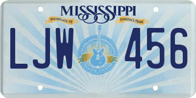 MS license plate LJW456