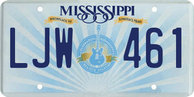MS license plate LJW461