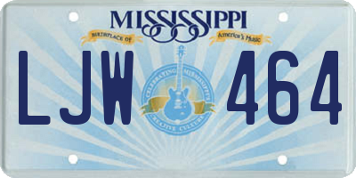MS license plate LJW464