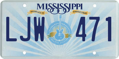 MS license plate LJW471