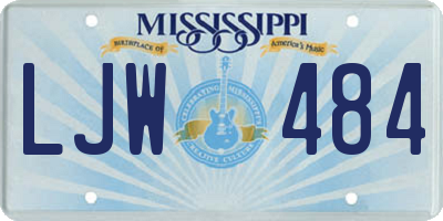 MS license plate LJW484