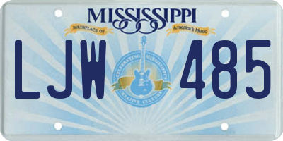 MS license plate LJW485