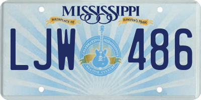 MS license plate LJW486