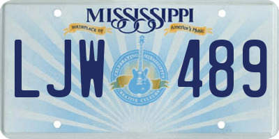 MS license plate LJW489