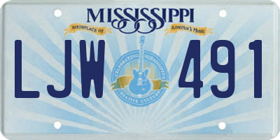 MS license plate LJW491