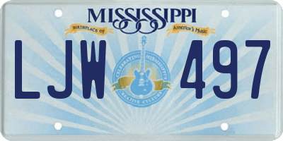 MS license plate LJW497