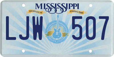 MS license plate LJW507