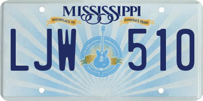MS license plate LJW510