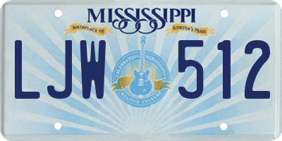 MS license plate LJW512