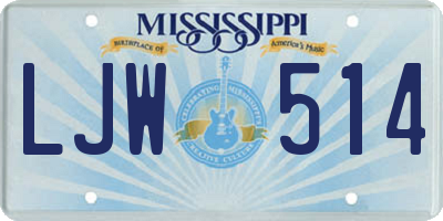 MS license plate LJW514